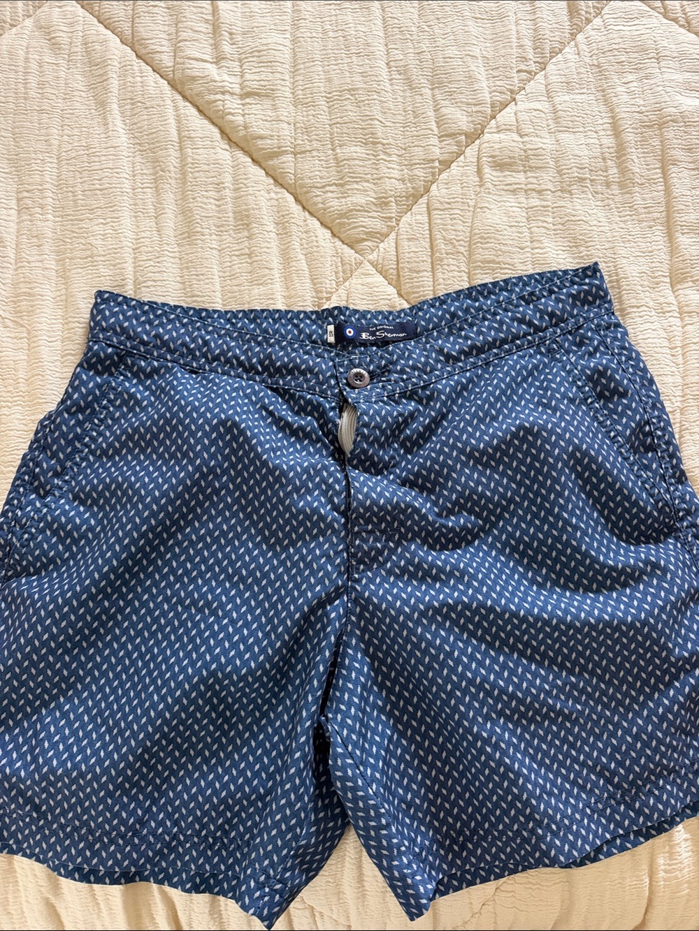 Ben Sherman Blue Printed Casual Shorts
